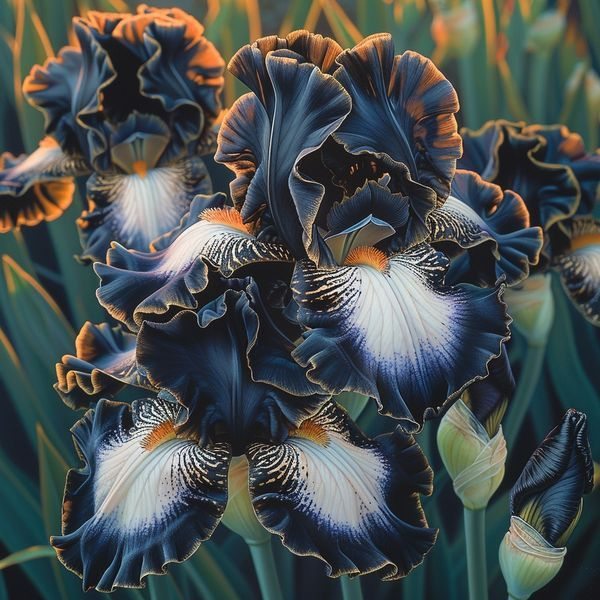‎⚘ ﹏Tall Bearded Iris with Bold, Elegant Blooms