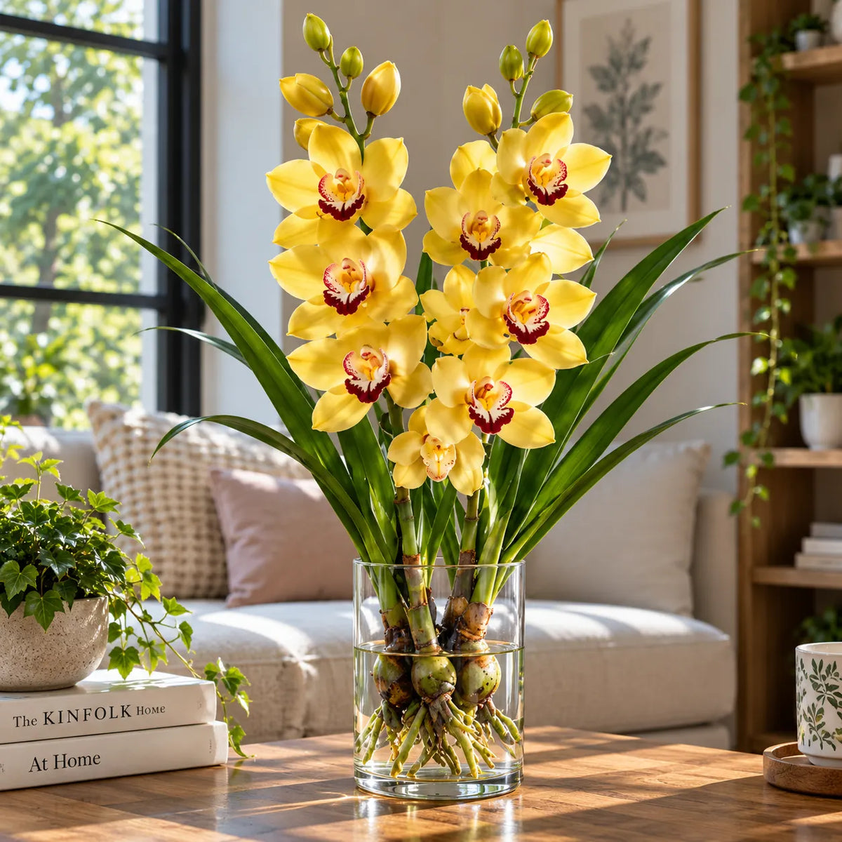 🌸 Rare Hydroponic Cymbidium Orchid Bulbs – Tall Elegant Blooms Grown in Water