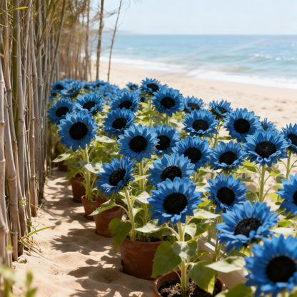 💙 Bright Blue Sunflower Seeds 🌻 Rare Color, Eye-Catching Garden Blooms