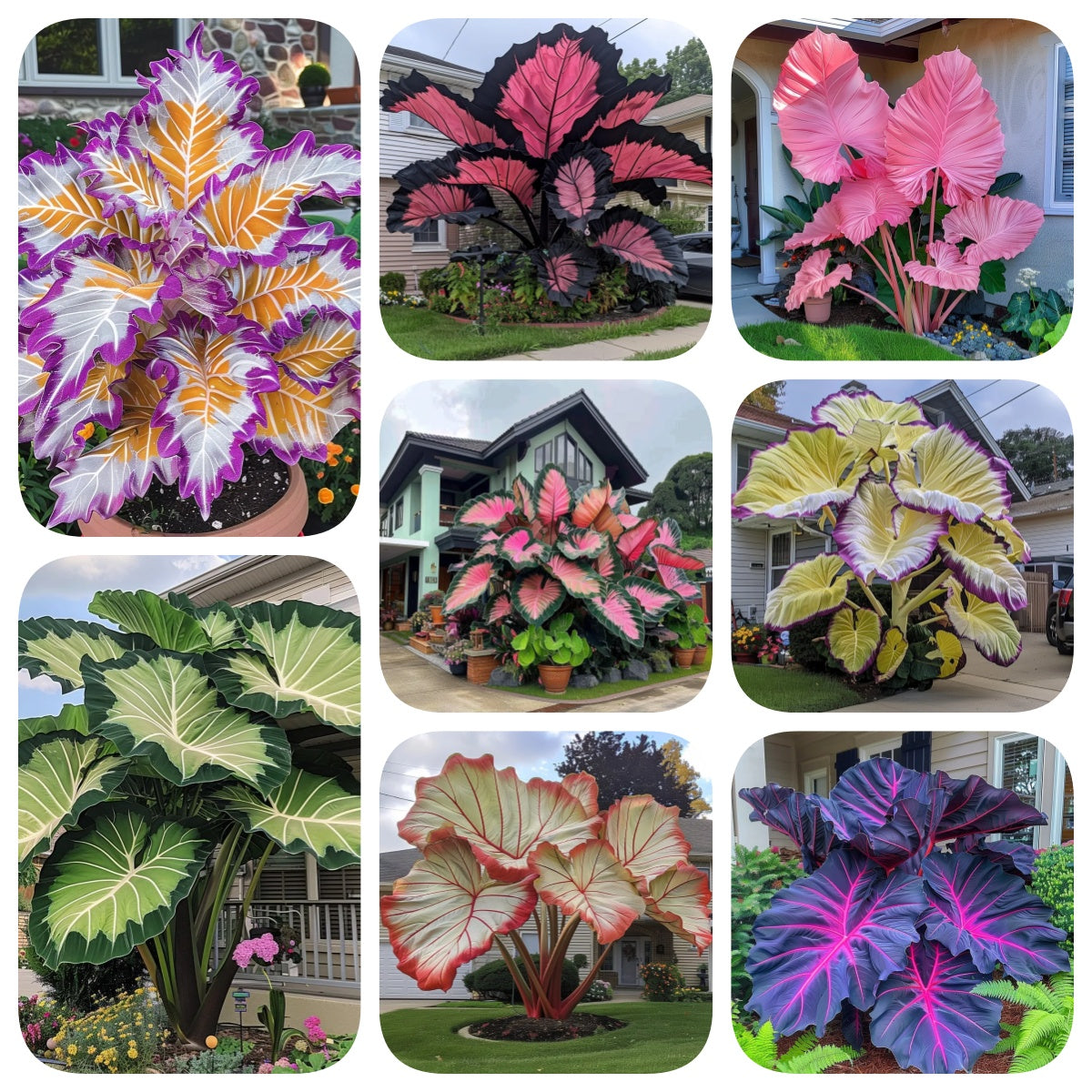 🔥 Premium Giant Caladium Bulbs 🌿🌈 Easy Care & Cold Hardy &Giant Leaves