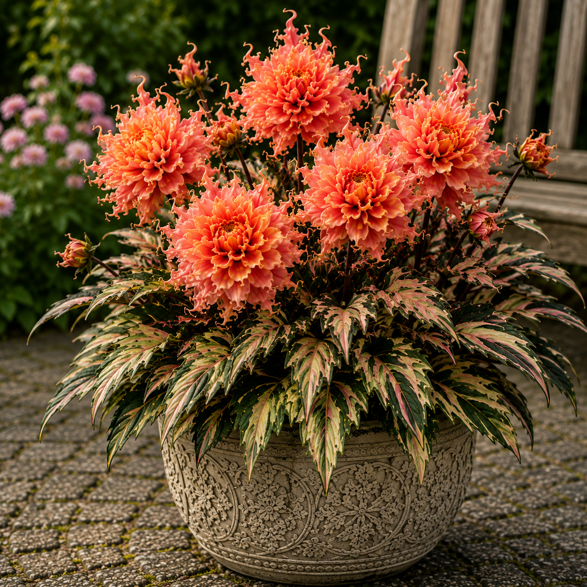 🌸 Variegated Dahlia Bulbs | Vibrant Mixed Color Flowers, Low Maintenance & Easy Planting