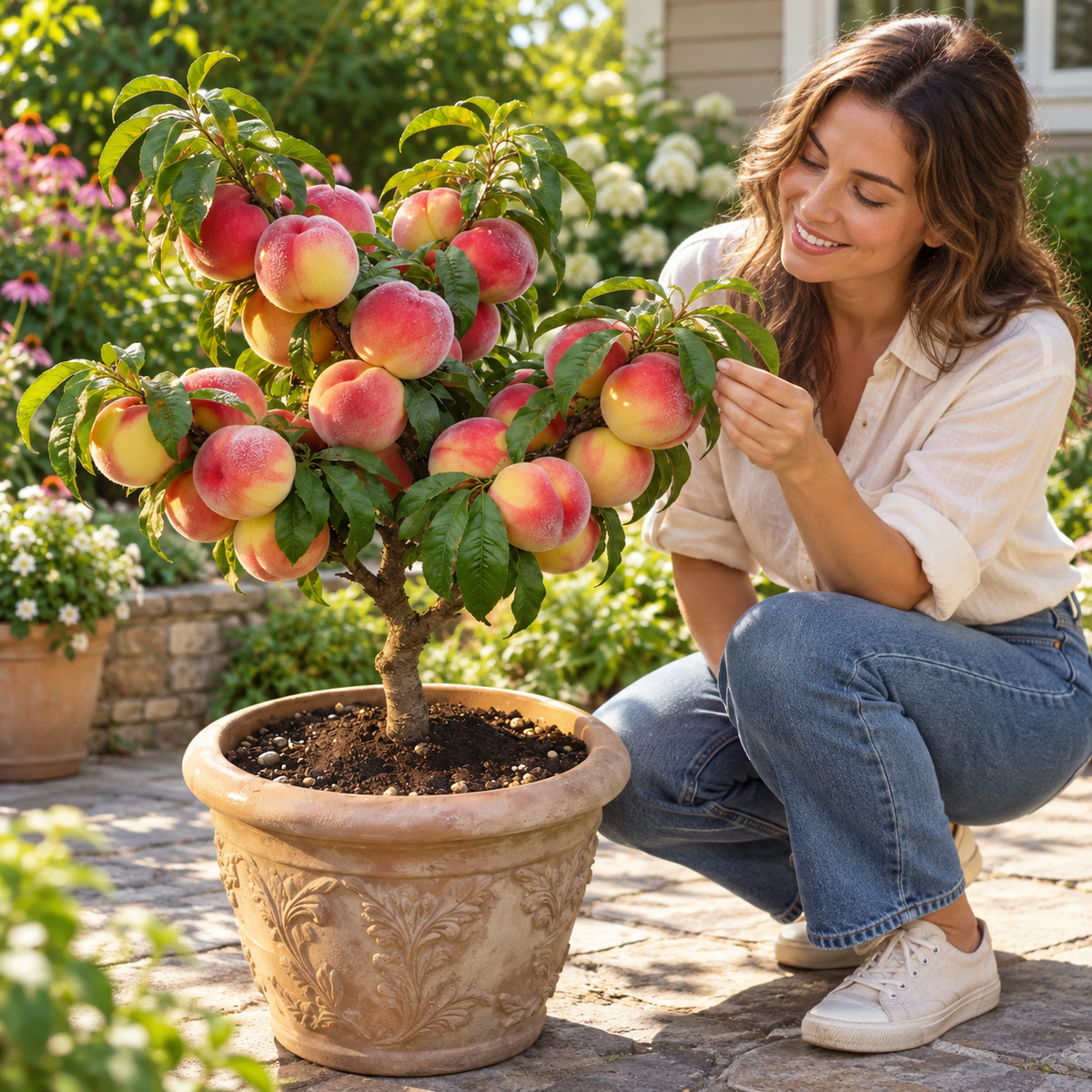 🔥 New Arrival 🍑 ‘Honey Red’ Dwarf Peach Tree Seeds