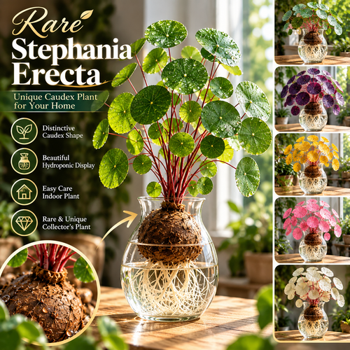 🌿 Stephania Erecta Caudex Plant – Sculptural Indoor Greenery