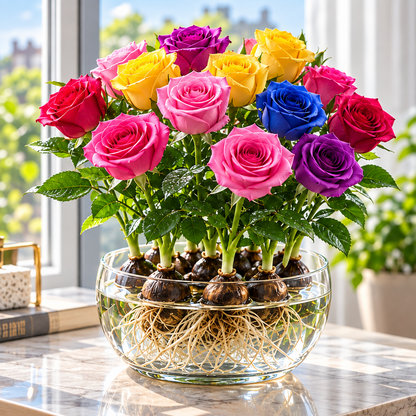 🌹 Hydroponic Rose Bulbs – Colorful Roses for Water or Soil Growing