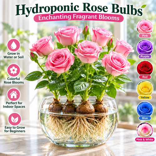 🌹 Hydroponic Rose Bulbs – Colorful Roses for Water or Soil Growing