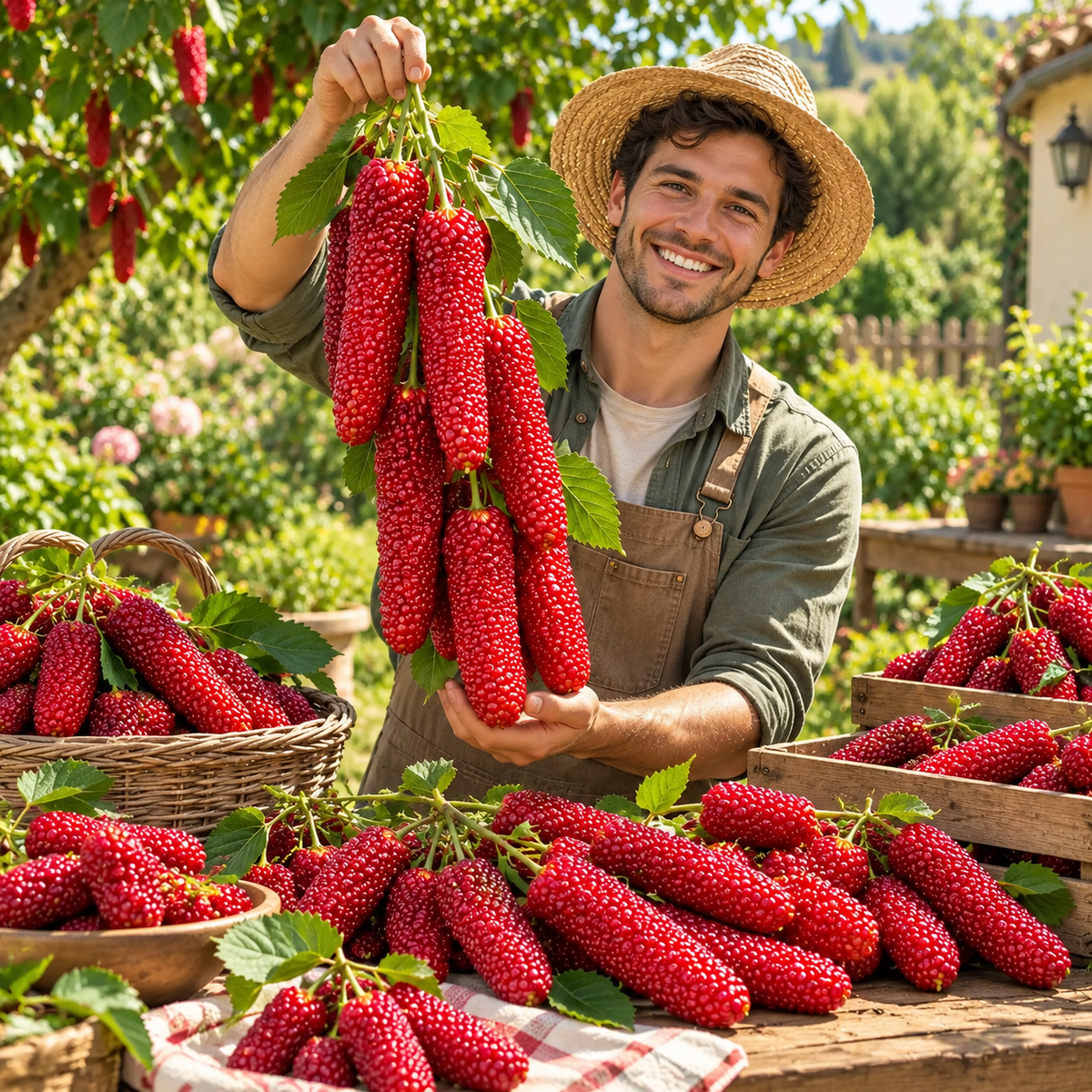 🌿 Rare Giant Mulberry Saplings – Grow Sweet Red & Black Berries at Home