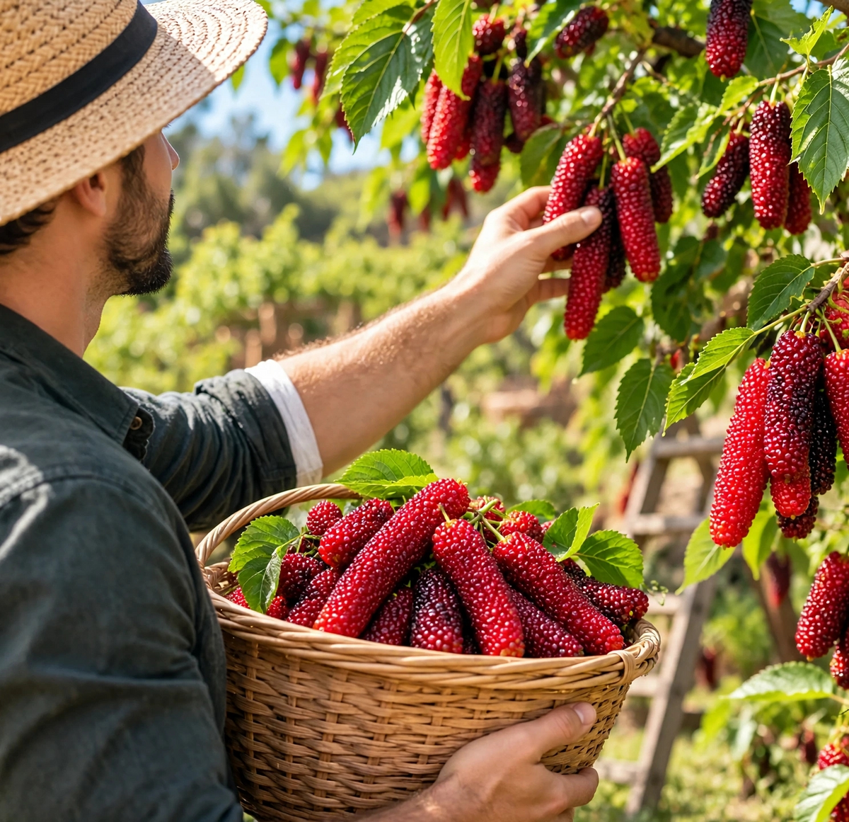 🌿 Rare Giant Mulberry Saplings – Grow Sweet Red & Black Berries at Home
