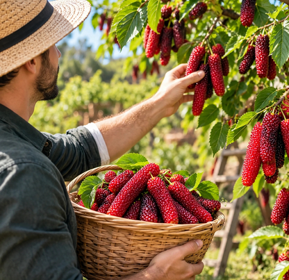 🌿 Rare Giant Mulberry Saplings – Grow Sweet Red & Black Berries at Home