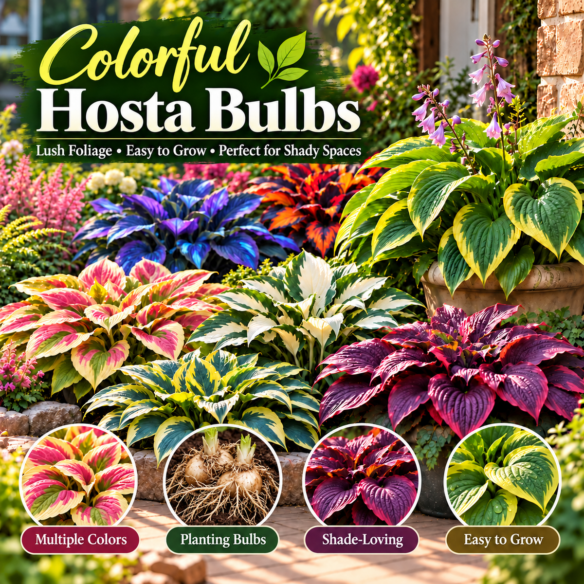 🌿 Colorful Hosta Bulbs – Easy-Grow Shade Garden Favorite
