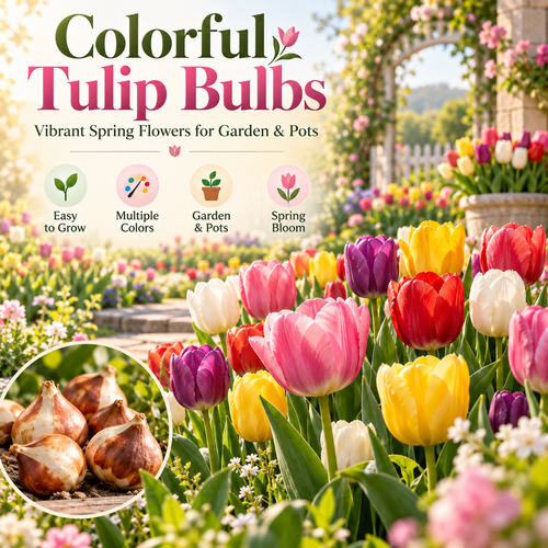 🌷‎⋆. ݁ Colorful Tulip Bulbs – Vibrant Spring Flowers for Garden & Pots