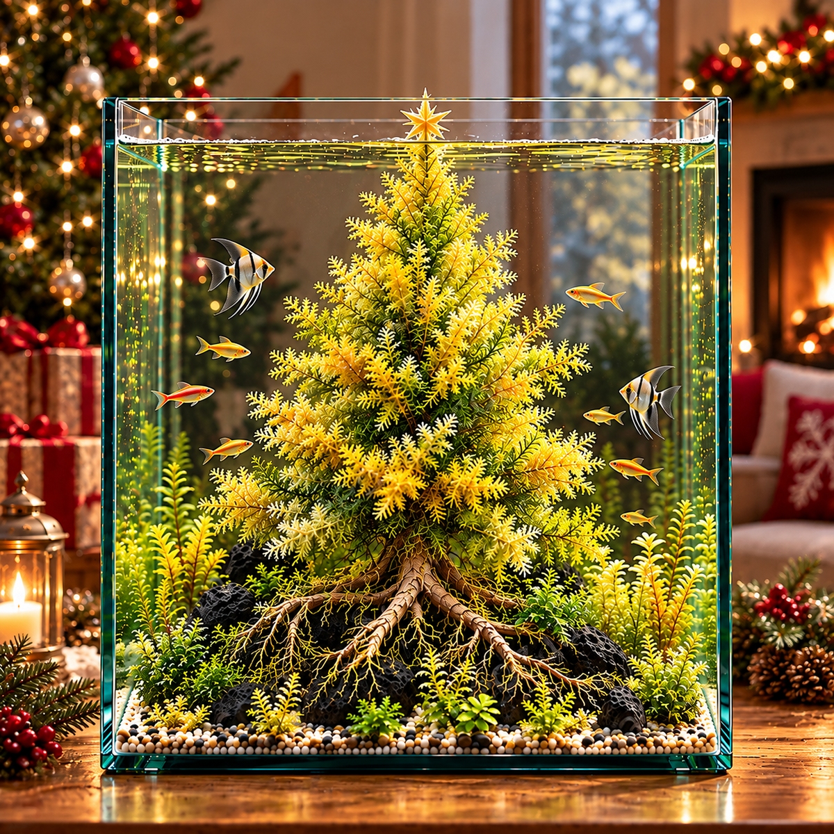 🎄Mini Christmas Tree Aquarium Bulbs – Colorful Underwater Magic