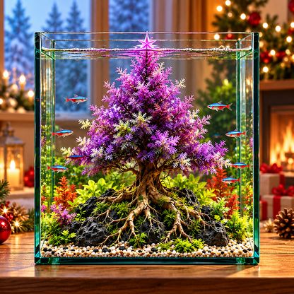 🎄Mini Christmas Tree Aquarium Bulbs – Colorful Underwater Magic