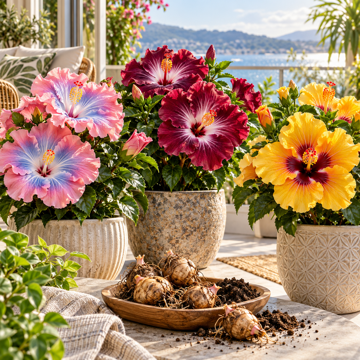 Rare Hibiscus Bulbs- Potted Indoor Balcony Winter Planting
