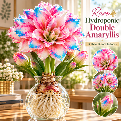 🌸 Rare Hydroponic Double Amaryllis Bulbs – Giant Ruffled Blooms in Stunning Colors