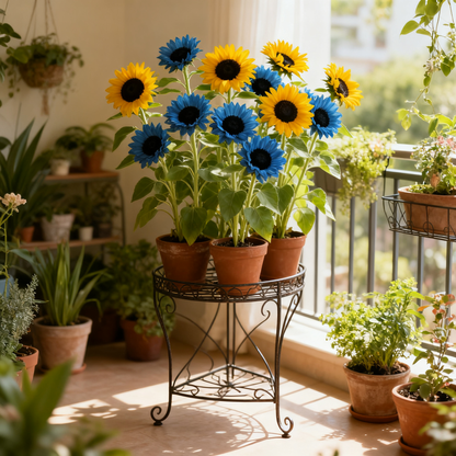 💙 Bright Blue Sunflower Seeds 🌻 Rare Color, Eye-Catching Garden Blooms