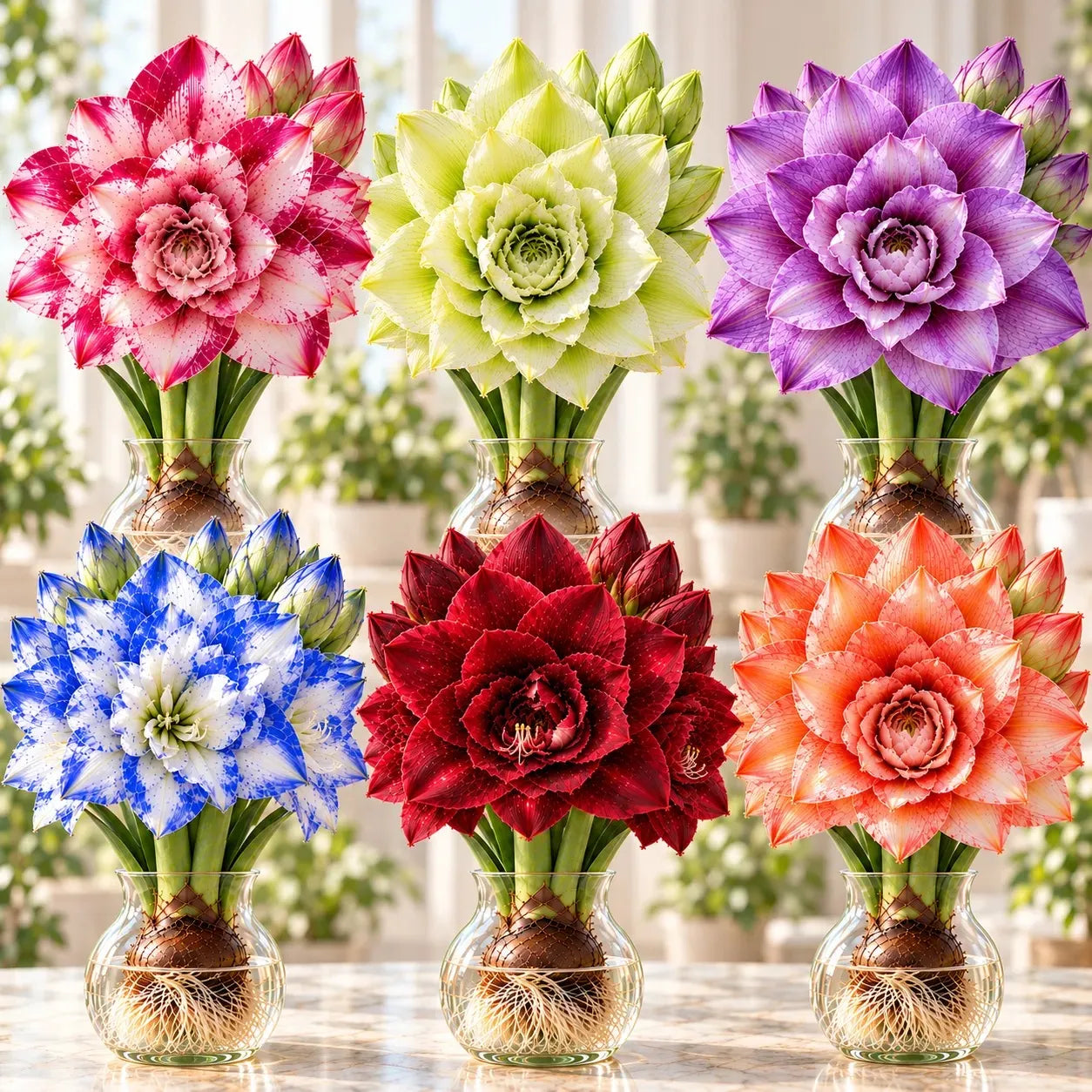 Seedgroves multi-headed double amaryllis flower color collection