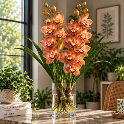 🌸 Rare Hydroponic Cymbidium Orchid Bulbs – Tall Elegant Blooms Grown in Water