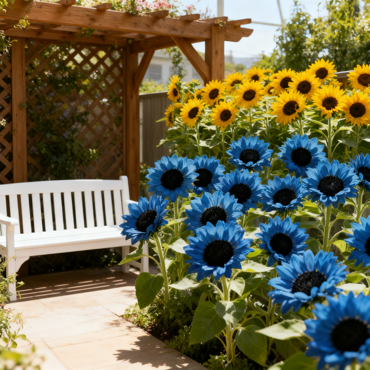 💙 Bright Blue Sunflower Seeds 🌻 Rare Color, Eye-Catching Garden Blooms