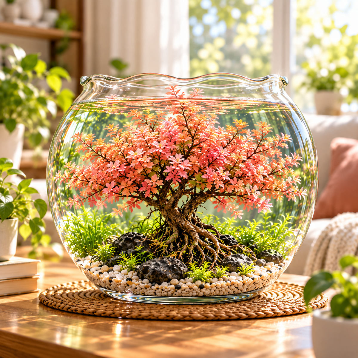 🔥 Crimson Sakura Aquatic Tree Bulbs – Grow a Fiery Underwater Mini Forest