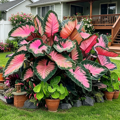 🔥 Premium Giant Caladium Bulbs 🌿🌈 Easy Care & Cold Hardy &Giant Leaves