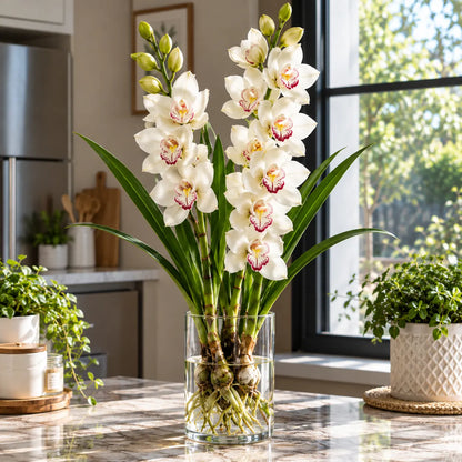 🌸 Rare Hydroponic Cymbidium Orchid Bulbs – Tall Elegant Blooms Grown in Water
