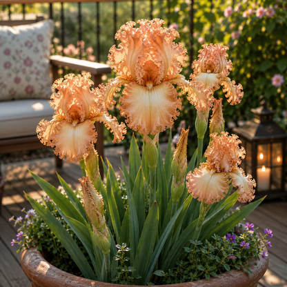 🌼Velvet Ruffle Iris Bulbs – #8 Peach
