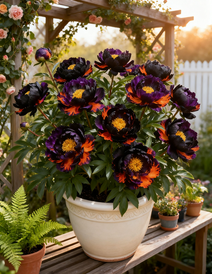 🌌 Rare Midnight Flame Peony Seeds