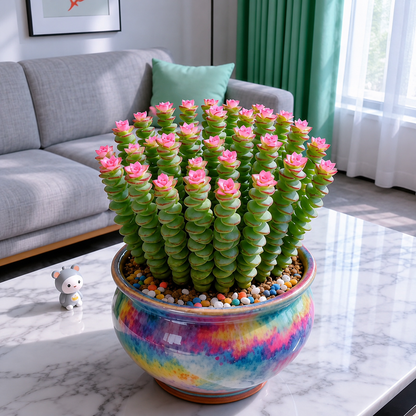 🍀 Money Plant Succulent – Compact Coin-Leaf Plant for Home & Office