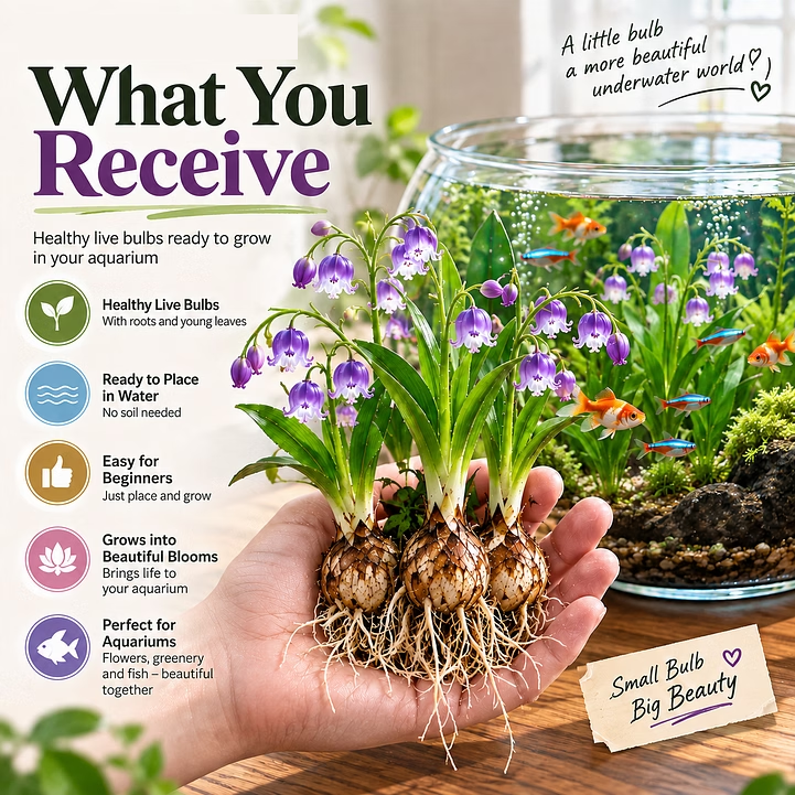 🌸 Water Lily Bells – Colorful Underwater Flower Bulbs for Aquariums 🐠