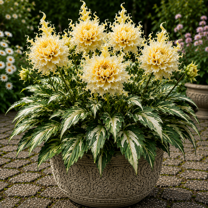 🌸 Variegated Dahlia Bulbs | Vibrant Mixed Color Flowers, Low Maintenance & Easy Planting