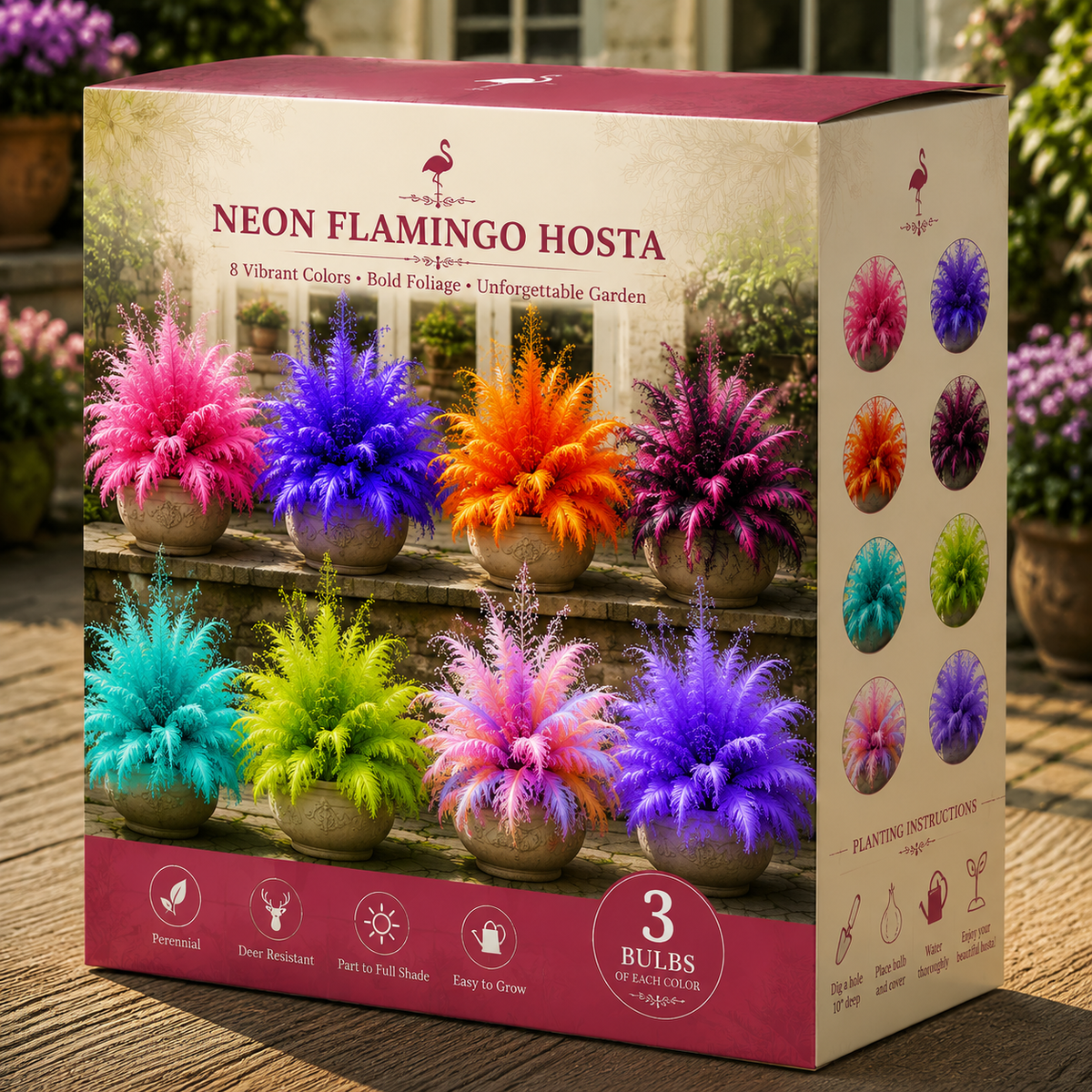 🦩 Neon Flamingo Hosta Bulbs - Bring a Rare Flamingo-Inspired Garden Showpiece to Life