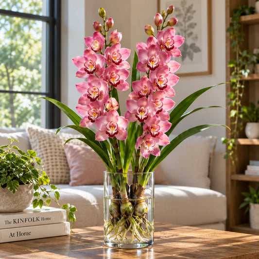 🌸 Rare Hydroponic Cymbidium Orchid Bulbs – Tall Elegant Blooms Grown in Water