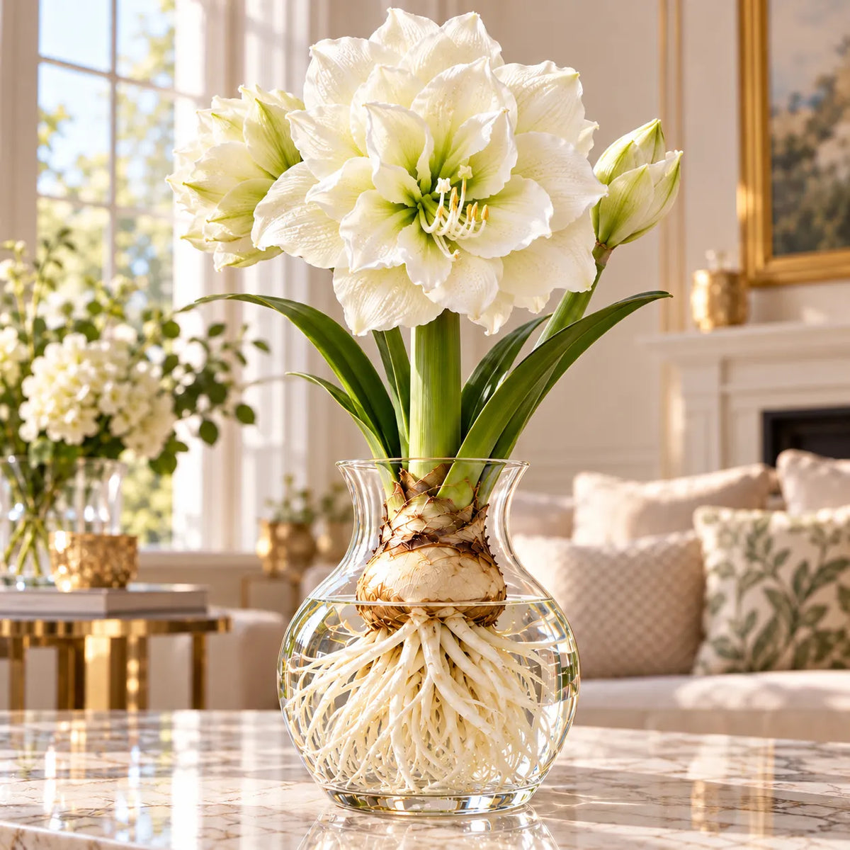 🌸 Rare Hydroponic Double Amaryllis Bulbs – Giant Ruffled Blooms in Stunning Colors