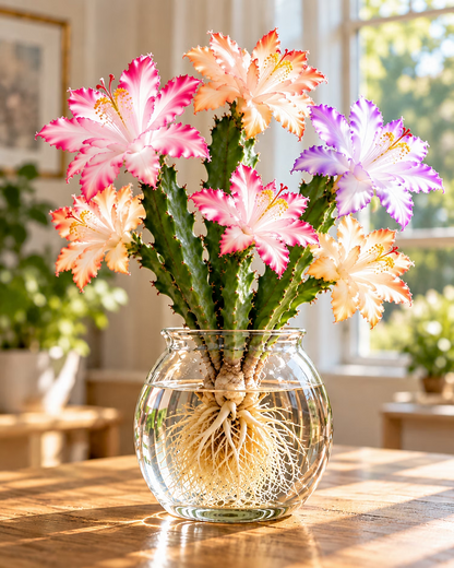 🌵🌸 Rare Hydroponic Multicolor Flowering Cactus Bulbs
