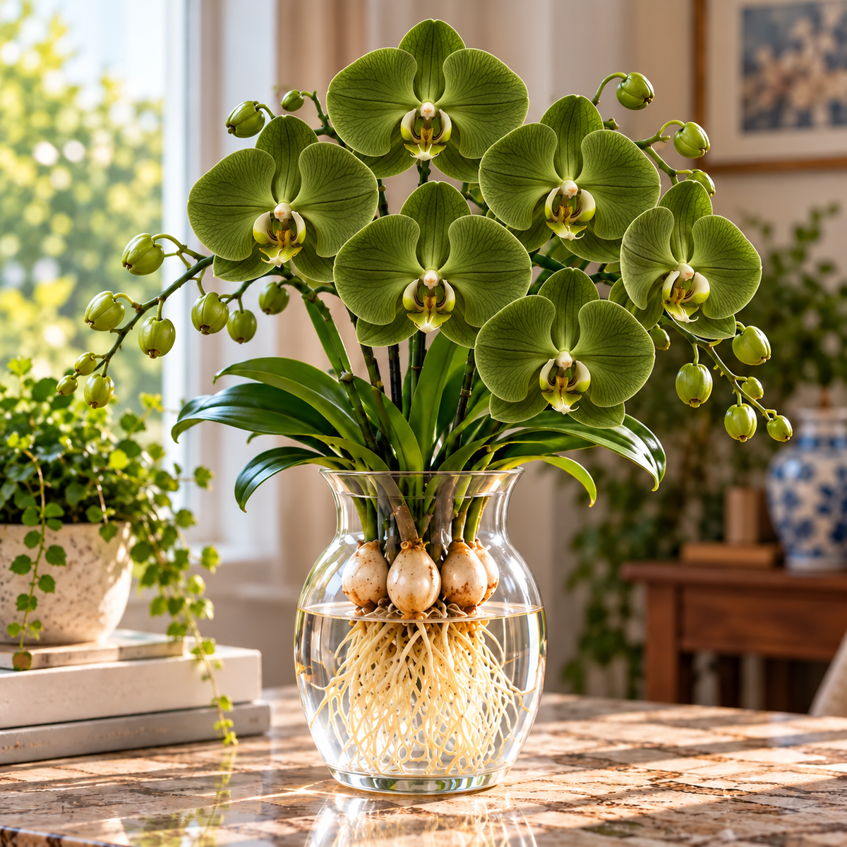 🌸 Rare Hydroponic Phalaenopsis Orchid Bulbs –🦋 Elegant Blooms Grown Beautifully in Water