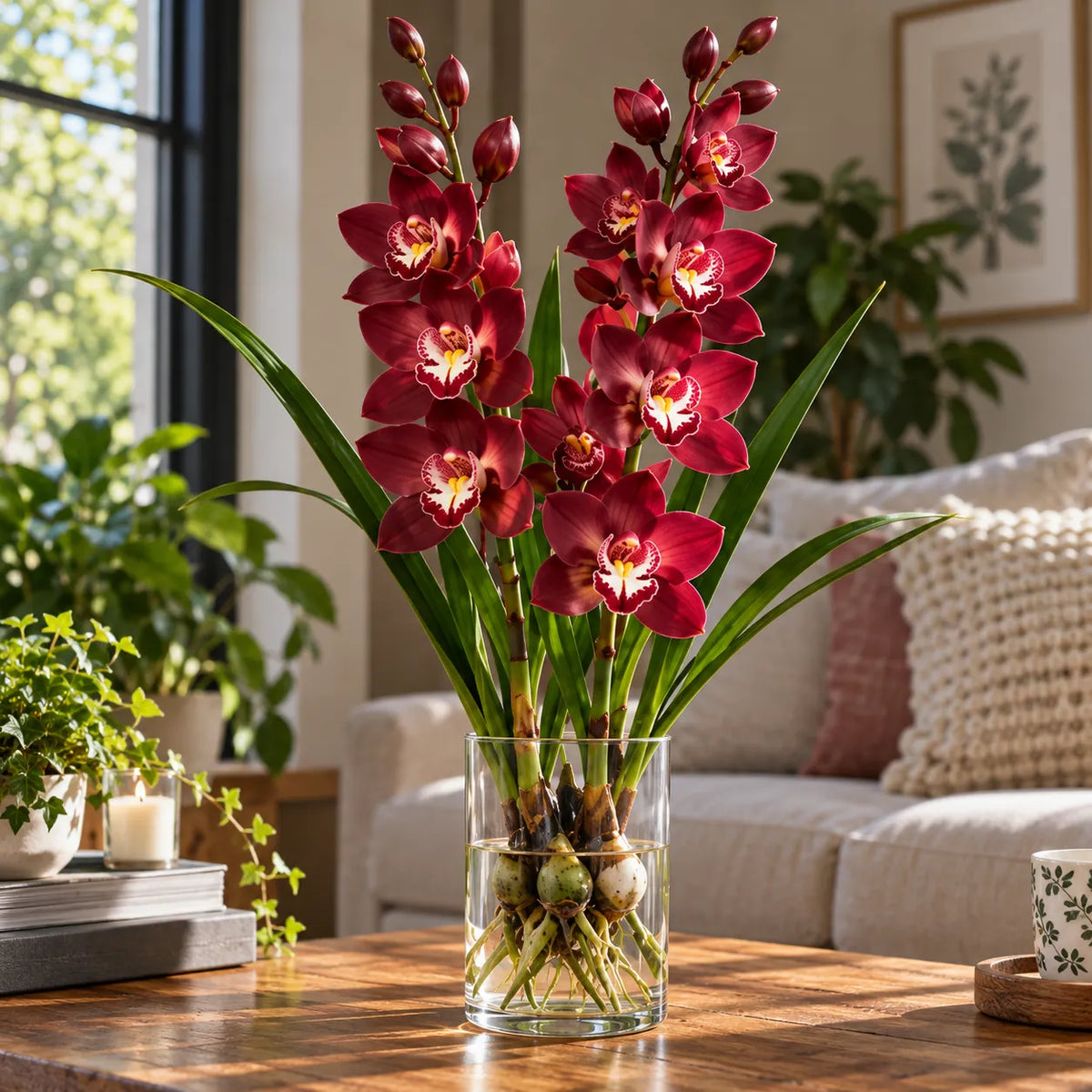 🌸 Rare Hydroponic Cymbidium Orchid Bulbs – Tall Elegant Blooms Grown in Water