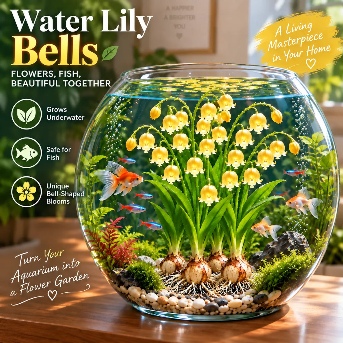 🌸 Water Lily Bells – Colorful Underwater Flower Bulbs for Aquariums 🐠