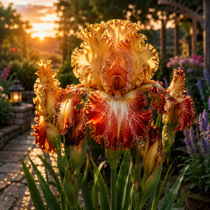 🌼Velvet Ruffle Iris Bulbs – #6 Orange Red