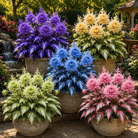 🌸 Variegated Dahlia Bulbs | Vibrant Mixed Color Flowers, Low Maintenance & Easy Planting