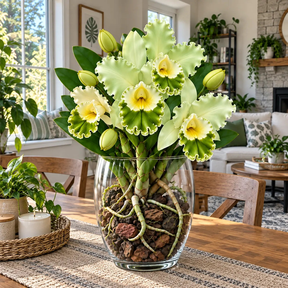 🌺Last Day 50% OFF🌸Rare Ruffled Cattleya Orchid Rooted Pseudobulbs – Giant Exotic Blooms🌸