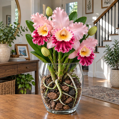 🌺Last Day 50% OFF🌸Rare Ruffled Cattleya Orchid Rooted Pseudobulbs – Giant Exotic Blooms🌸