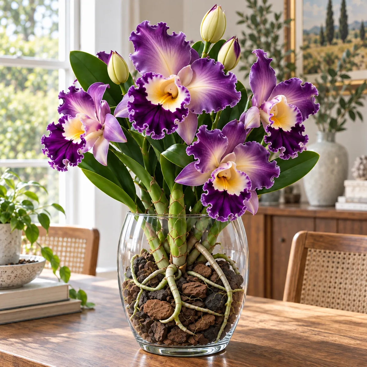 🌺Last Day 50% OFF🌸Rare Ruffled Cattleya Orchid Rooted Pseudobulbs – Giant Exotic Blooms🌸