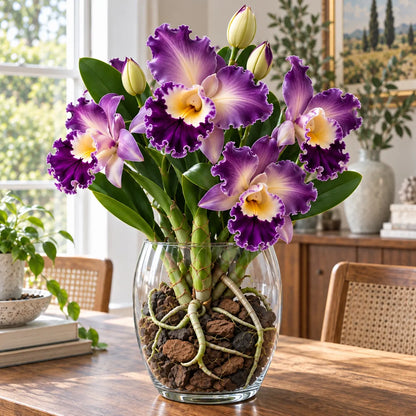 🌺Last Day 50% OFF🌸Rare Ruffled Cattleya Orchid Rooted Pseudobulbs – Giant Exotic Blooms🌸