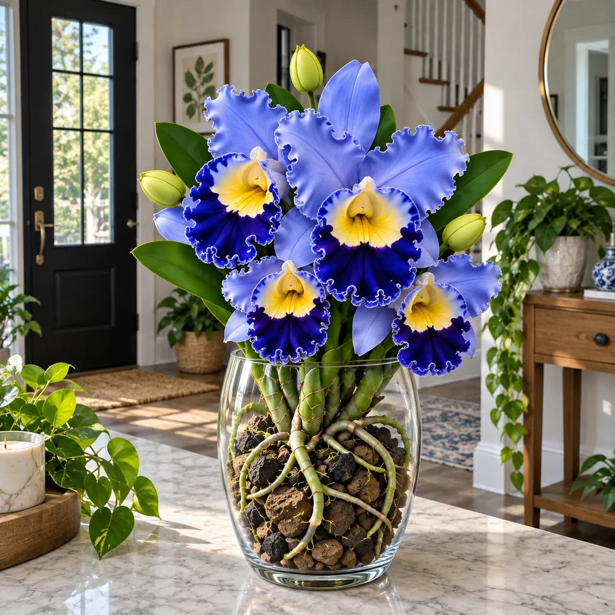 🌺Last Day 50% OFF🌸Rare Ruffled Cattleya Orchid Rooted Pseudobulbs – Giant Exotic Blooms🌸
