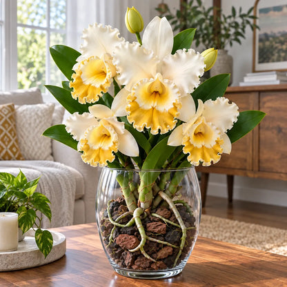 🌺Last Day 50% OFF🌸Rare Ruffled Cattleya Orchid Rooted Pseudobulbs – Giant Exotic Blooms🌸