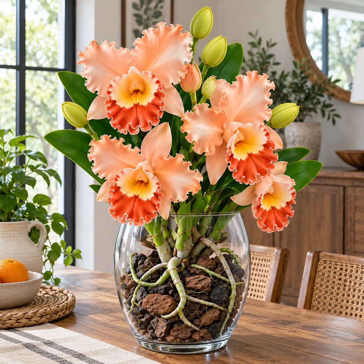 🌺Last Day 50% OFF🌸Rare Ruffled Cattleya Orchid Rooted Pseudobulbs – Giant Exotic Blooms🌸