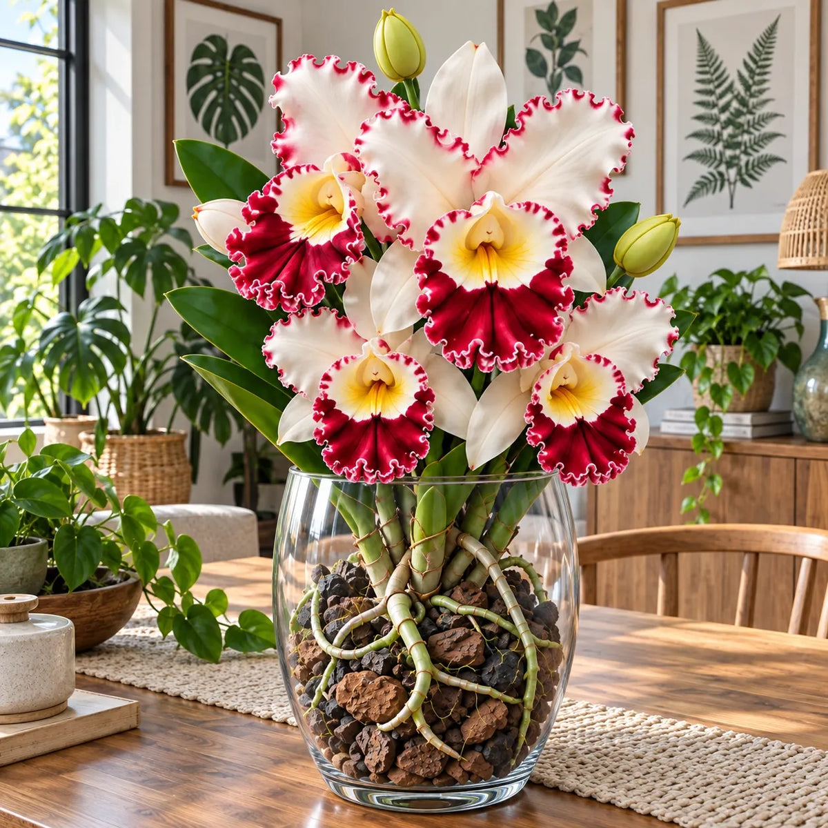 🌺Last Day 50% OFF🌸Rare Ruffled Cattleya Orchid Rooted Pseudobulbs – Giant Exotic Blooms🌸