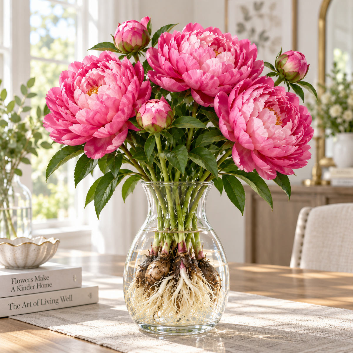🌸 Rare Hydroponic Bicolor Peony Bulbs – Lush Double Blooms for Elegant Indoor Displays