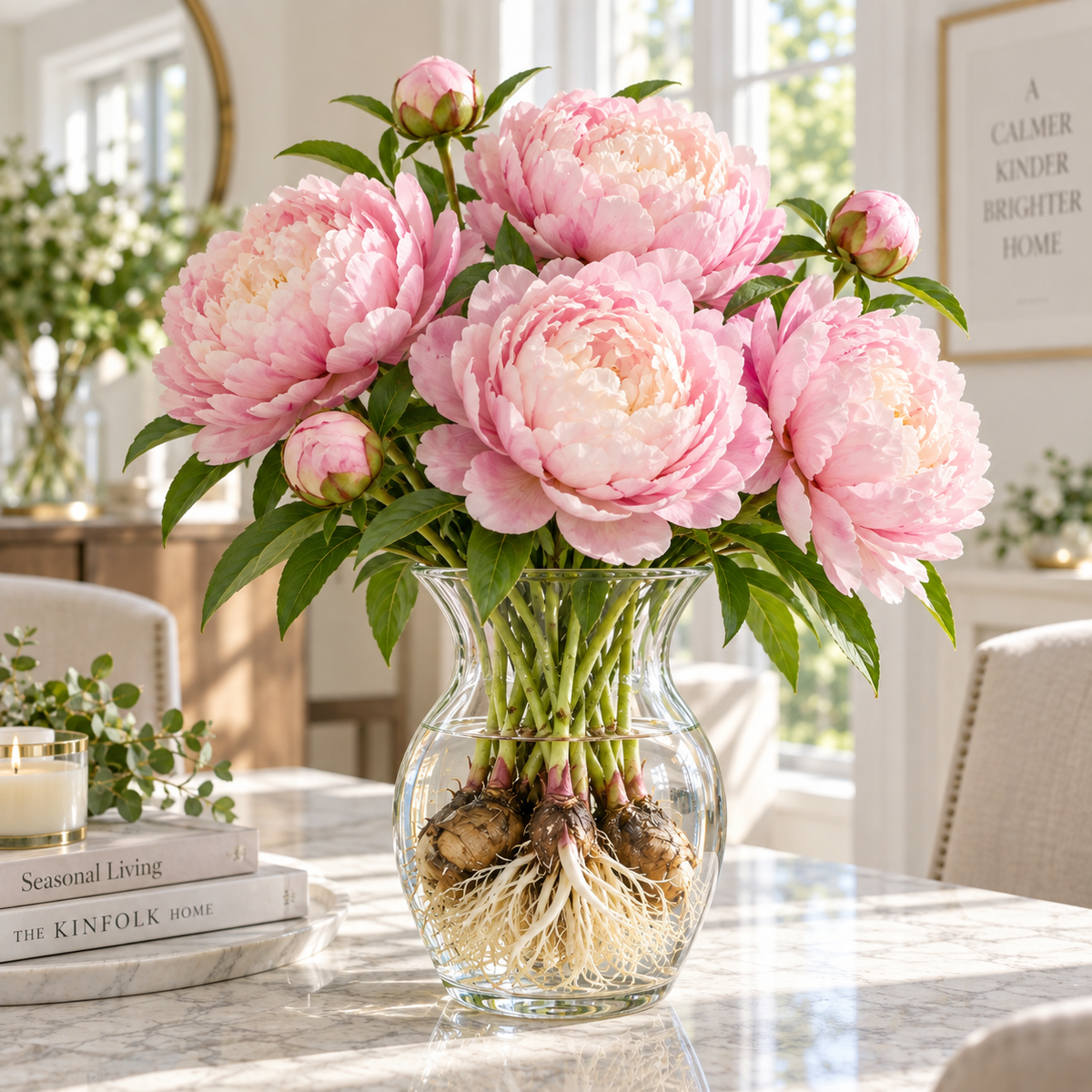 🌸 Rare Hydroponic Bicolor Peony Bulbs – Lush Double Blooms for Elegant Indoor Displays