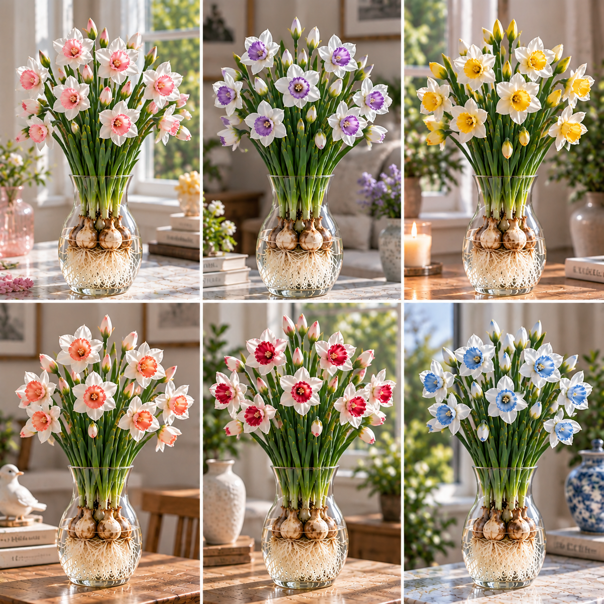🌼 Colorful Hydroponic Mini Daffodil Bulbs – Grow a Bouquet Right in Water